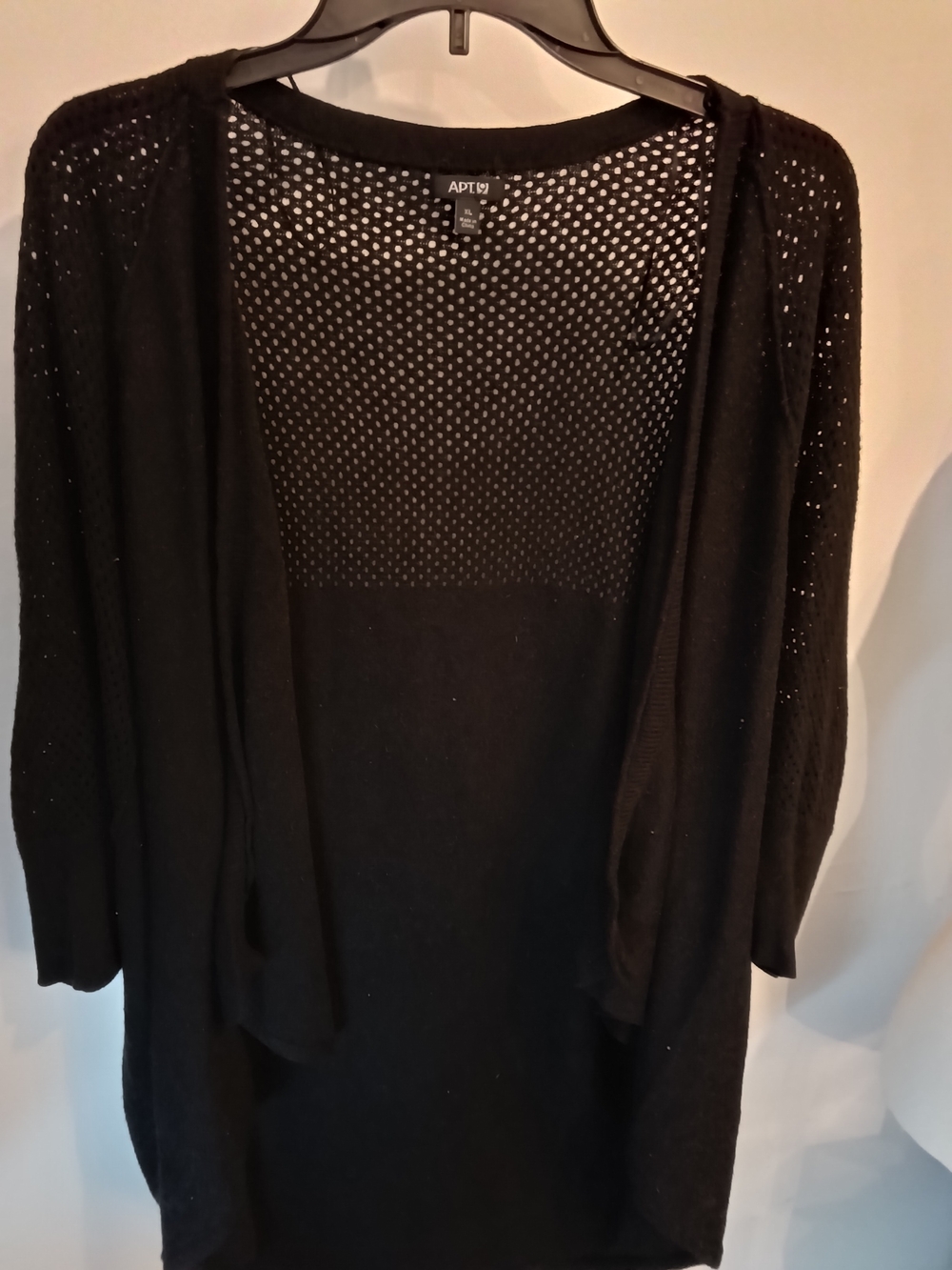 Apt. 9 Black Open-Weave Cardigan